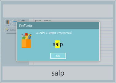 Flits natypen oefent de leerling de spelling van woorden